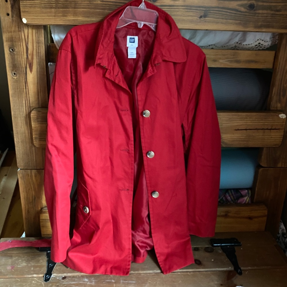 Red trench coat
